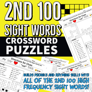 Preview of Sight Word Crossword Puzzles: 2nd 100 Sight Words