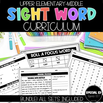 Preview of Sight Word Curriculum BUNDLE (Upper Elementary-Middle)