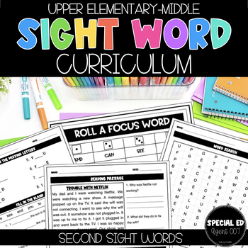 Preview of Sight Word Curriculum: Second (Upper Elementary-Middle)