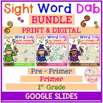 Preview of Sight Word Dab Bundle with Digital Resource | Google Slides 
