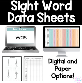 Preview of Sight Word Assessments and Data Trackers