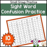 Sight Word Game Practice Word Confusion K-1 Word Fluency
