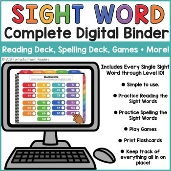Preview of Sight Word Digital Binder Aligned with the Barton Scope and Sequence