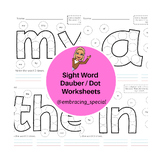 Sight Word Dot / Dauber Worksheets