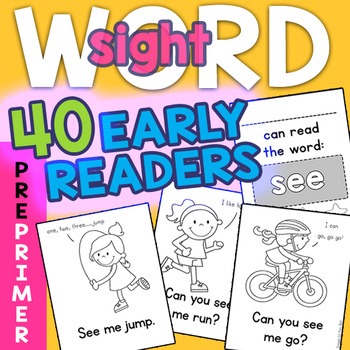 Preview of Sight Word Early Readers: Dolch 220 PrePrimer 40 Book Set!