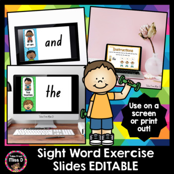 Preview of Sight Word Exercise Slides