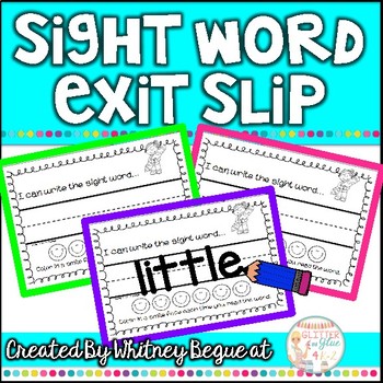 sight word exit slip downloads