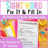 Dolch Sight Words Reading Activities | Pre-Primer, Primer,