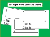 Sight Word Fill In Sentence Stems