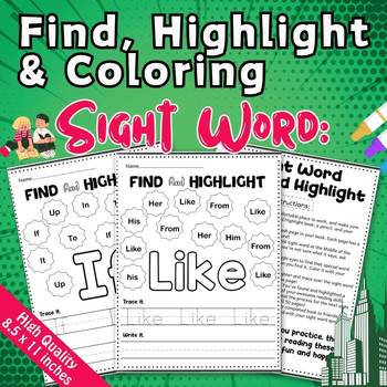 Preview of Sight Word: Find, Highlight, & Coloring
