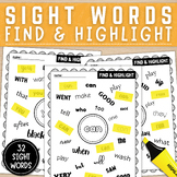 Sight Word Find and Highlight Worksheets | 32 Dolch Sight 