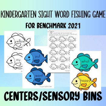 Sight Word Fish Game/Sensory Bin/Center for Benchmark Kindergarten