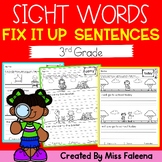 Sight Word Fix it Up Sentences (Third Grade)
