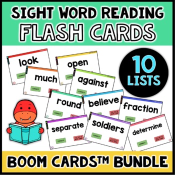 Preview of Sight Word Flash Cards - Boom Cards™ - 10 Deck BUNDLE