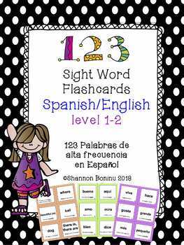 Preview of Sight Word Flash Cards -  SPAN/ENG level 1-3 Palabras de Alta Frecuencia Español