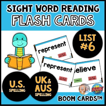 Preview of Sight Word Flash Cards - Fry List 6 - Boom Cards™