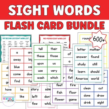 Sight Word Flash Cards for Fluency | Dolch and Fry High Frequency Words