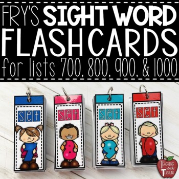 Preview of Sight Word Flash Cards for Fry Sight Word Lists 700-1000 {Color Coded}