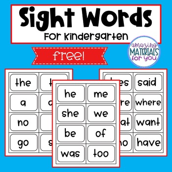 free printable sight word flashcards kindergarten