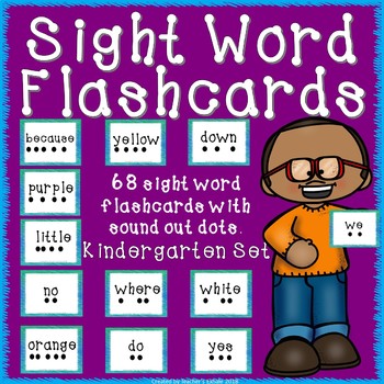 Sight Word Flash Card Kindergarten Set By Teacher S Exhale Tpt