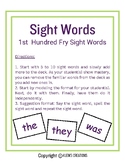 Sight Word Flashcards - 1st One Hundred Fry Words