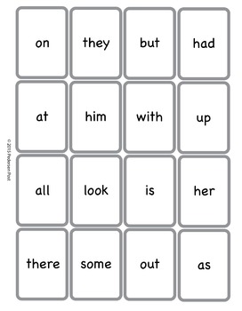 Sight Word Flashcards / Playing Cards Black and White by Pedersen Post