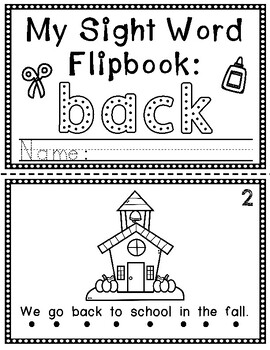 Sight Word Flip Book (Flipbook) - BALL