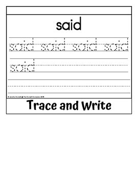 Sight Word Flip Book for said by The Connett Connection | TpT