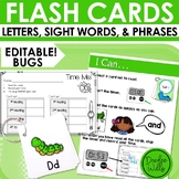 Bugs & Insects Editable Sight Word Cards, Alphabet Flash C