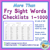 More Than SIGHT WORDS for Fluency Checklists