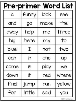 sight word fluency free dolch sight word lists tpt