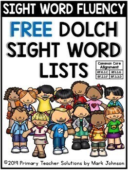 Preview of Sight Word Fluency: FREE Dolch Sight Word Lists