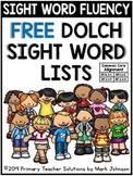 Sight Word Fluency: FREE Dolch Sight Word Lists