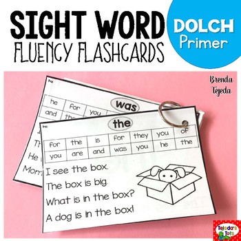 Preview of Sight Word Fluency Flashcards: DOLCH Primer