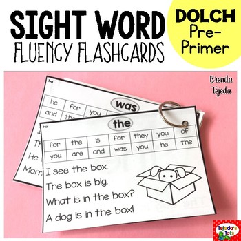 Preview of Sight Word Fluency Flashcards: DOLCH Pre-Primer