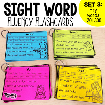 Preview of Sight Word Fluency Flashcards SET 3: FRY Words 201-300