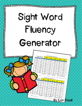 Preview of Sight Word Fluency Generator