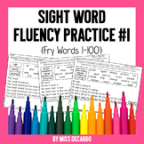 Sight Word Fluency Practice 1 Fry Words 1-100 for Distance