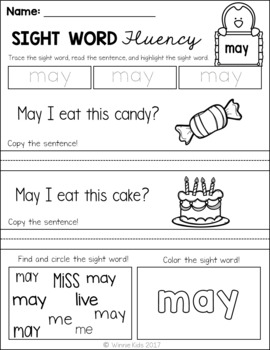 Sight Word Fluency Practice - 1st Grade by Winnie Kids | TpT