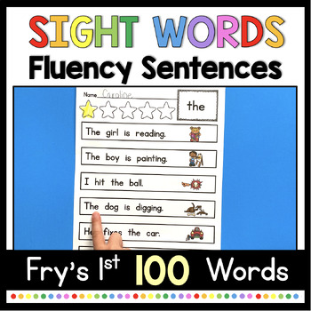 Preview of Sight Word Fluency Practice - Sight Words Sentences - Reading Passages Fry's 1st