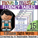 Sight Word Fluency Practice - EDITABLE | Sight Word Move & Master Fluency Tables