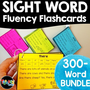 Preview of Sight Word Fluency Practice Flashcards Bundle Fry Words 1-300