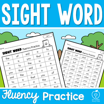 Preview of Sight Word Fluency Practice Pages (Fry Words 1-500)