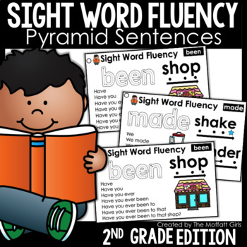Preview of Sight Word Fluency Pyramid Sentences 2nd Grade GOOGLE SLIDES/ DISTANCE LEARNING