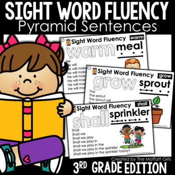 Preview of Sight Word Fluency Pyramid Sentences 3rd Grade GOOGLE SLIDES/ DISTANCE LEARNING