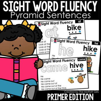 Preview of Sight Word Fluency Pyramid Sentences Practice Primer