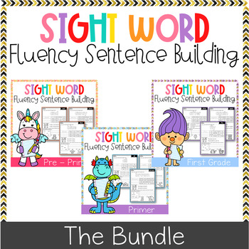 Preview of Sight Word Fluency Sentence Scramble (The Bundle)