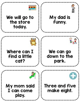 Sight Word Fluency Sentence Cards- Pre-primer THE BUNDLE by Jessica Barber
