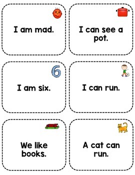 Sight Word Fluency Sentence Cards- Pre-primer Unit 1 by Jessica Barber