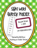 Sight Word Fluency Intervention Strips- Fry Words 1 - 300